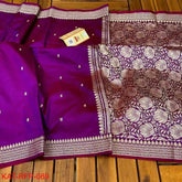 Silk Katan Saree: Purple, Festive, S10402 - Saree - Aakritee - S10402